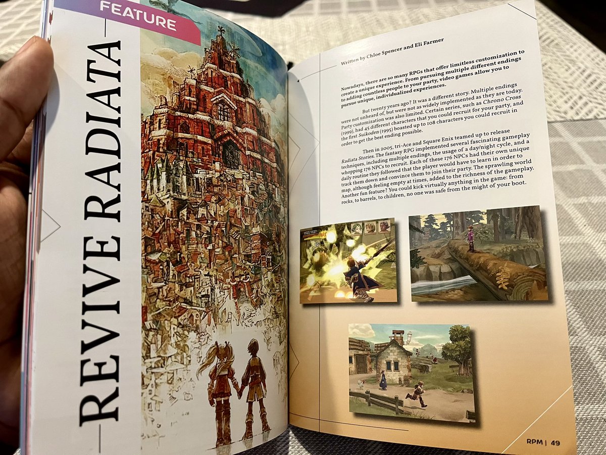 HOT OFF THE PRESS!!! 🤩

There’s a special quality to print media that just draws you in. Excellent work <a href="/2_Old_4_Gaming/">2 Old 4 Gaming</a>! 

Thank you for giving us a space to show our love for Radiata Stories! 

#ReviveRadiata