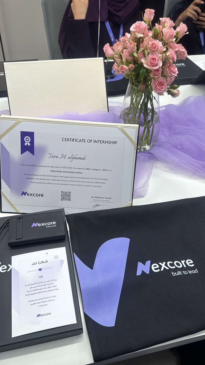 YARA_Mohammde's tweet photo. I’m grateful to have completed my internship at @nexcore_sa 💜
During this journey, I worked as a Web Developer, focusing mainly on React. It was an incredible experience full of learning and growth.
#Internship #WebDevelopment #React #Nexcore https://t.co/gbkXiFUpG6