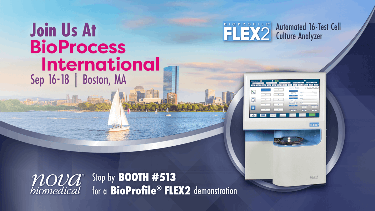 BiomedicalNova's tweet photo. See us at BPI East @BioprocessIC, Sep 16–18 at Boston’s Hynes Convention Center. Visit Booth 513 for live demos of the BioProfile® FLEX2, which delivers comprehensive cell culture analysis and the BioProfile® FAST CDV cell counter. #BPIconf #BiotechWeekBoston https://t.co/lK99dwETzF