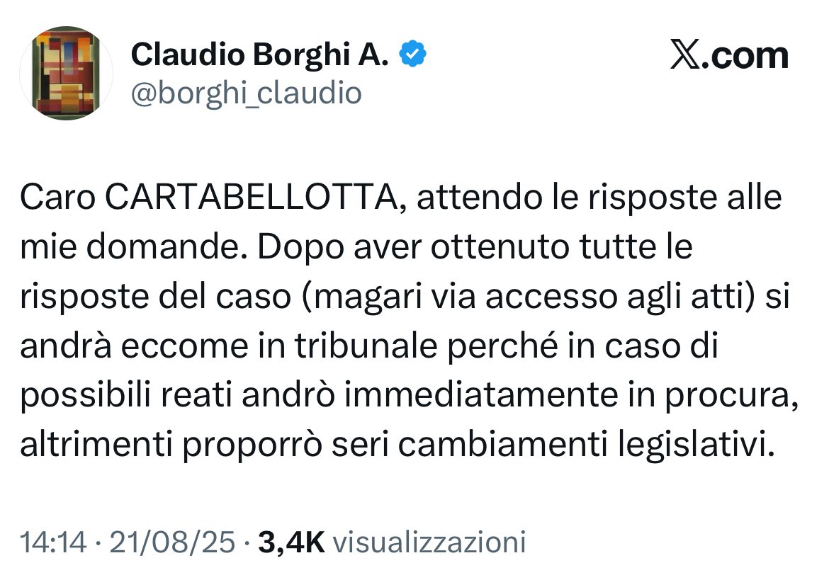 Continuano le minacce del patriota (😂) #borghi <a href="/claudioborghi/"></a> … a quanti tweet sarà arrivato oggi? borghi non rovinare la media dei 55 giornalieri (festivi compresi). PS il problema è la media durante i feriali, durante i quali dovresti LAVORARE