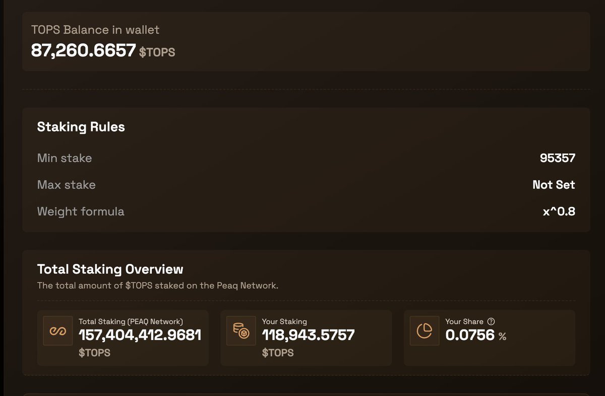 Kevin | peaq (@kevin0608x) on Twitter photo Today, Epoch 4 rewards are claimable (payout every Thursday).
M1 <a href="/iGAM3_ai/">iG3 - Edge AI</a> requires a minimum stake of 95,357 TOPS.
I’m staking 119k TOPS per device.
Weekly reward: ~87,260 TOPS.
At $0.0008 → ~$69.8 / week.
~$3,630 / year vs $960 device cost.
ROI ~378% → payback in ~14 weeks. Today, Epoch 4 rewards are claimable (payout every Thursday).
M1 <a href="/iGAM3_ai/">iG3 - Edge AI</a> requires a minimum stake of 95,357 TOPS.
I’m staking 119k TOPS per device.
Weekly reward: ~87,260 TOPS.
At $0.0008 → ~$69.8 / week.
~$3,630 / year vs $960 device cost.
ROI ~378% → payback in ~14 weeks.