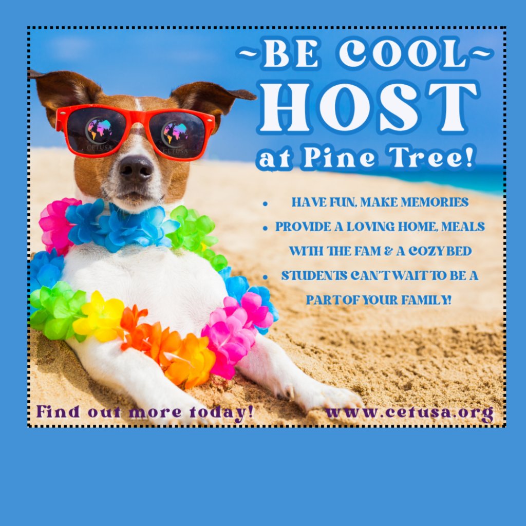 Hey, are you Pirates looking for an adventure? The fun doesn’t have to end just because school has started! Share your home with a foreign exchange student and help bring the culture and the experience to Pine Tree High School.