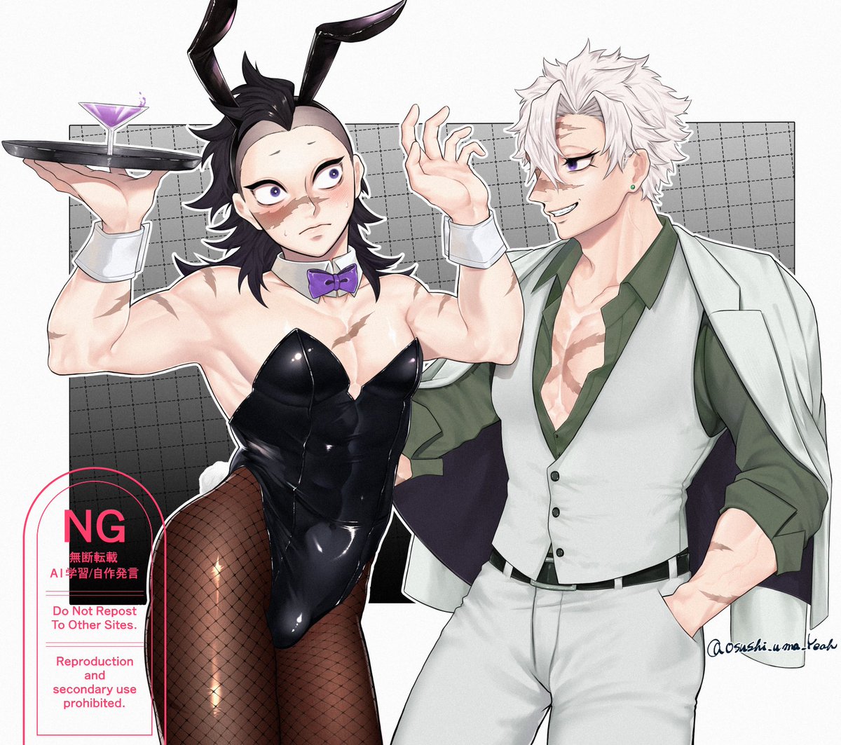 ⚠️👯衣装🍃🍉
893の🍃とバイトの🐰🍉君
