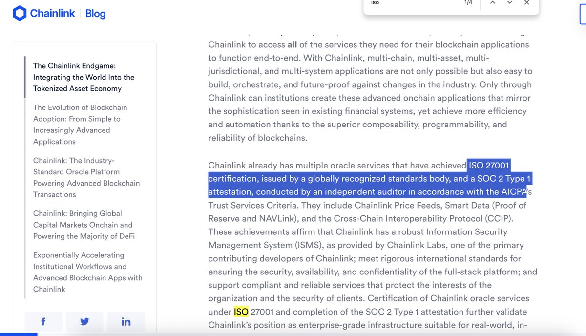 🚨@CHAINLINK IS OFFICIALLY THE FIRST DATA INTEROP AND ORACLE TECH TO BECOME ISO 27001 COMPLIANT🚨

$LINK IS THE TOKEN