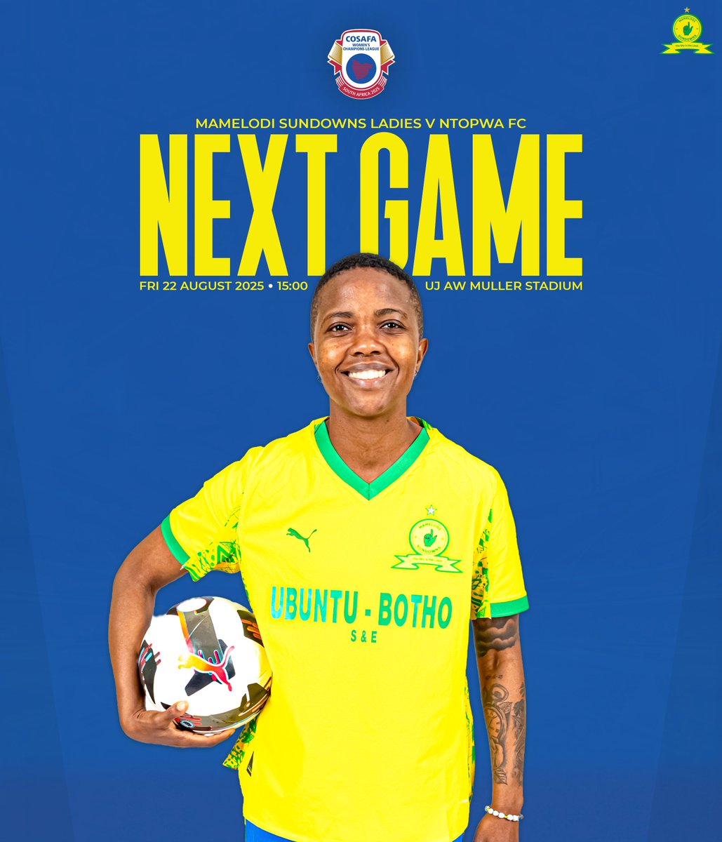 Mamelodi Sundowns Ladies Team (@sundownsladies) on Twitter photo ๐๐๐๐๐
๐ ๐๐๐
๐๐๐ ๐๐๐๐๐๐
๐๐๐๐
โฝ ๐๐๐ฆ๐๐ฅ๐จ๐๐ข ๐๐ฎ๐ง๐๐จ๐ฐ๐ง๐ฌ ๐ฏ๐ฌ ๐๐ญ๐จ๐ฉ๐ฐ๐ ๐
๐
๐ ๐๐ ๐๐ฎ๐ ๐ฎ๐ฌ๐ญ ๐๐๐๐
โฐ ๐๐๐๐๐
๐ ๐๐ ๐๐ฎ๐ฅ๐ฅ๐๐ซ ๐ฉ๐๐ญ๐๐๐ข๐ฎ๐ฆ
๐บ ๐๐๐๐๐
๐ ๐๐ / ๐
๐๐
๐+
๐ซ ๐
๐ซ๐๐ ๐๐ง๐ญ๐ซ๐ฒ
#๐๐ฎ๐ง๐๐จ๐ฐ๐ง๐ฌ๐๐๐๐ข๐๐ฌ ๐๐๐๐๐
๐ ๐๐๐
๐๐๐ ๐๐๐๐๐๐
๐๐๐๐
โฝ ๐๐๐ฆ๐๐ฅ๐จ๐๐ข ๐๐ฎ๐ง๐๐จ๐ฐ๐ง๐ฌ ๐ฏ๐ฌ ๐๐ญ๐จ๐ฉ๐ฐ๐ ๐
๐
๐ ๐๐ ๐๐ฎ๐ ๐ฎ๐ฌ๐ญ ๐๐๐๐
โฐ ๐๐๐๐๐
๐ ๐๐ ๐๐ฎ๐ฅ๐ฅ๐๐ซ ๐ฉ๐๐ญ๐๐๐ข๐ฎ๐ฆ
๐บ ๐๐๐๐๐
๐ ๐๐ / ๐
๐๐
๐+
๐ซ ๐
๐ซ๐๐ ๐๐ง๐ญ๐ซ๐ฒ
#๐๐ฎ๐ง๐๐จ๐ฐ๐ง๐ฌ๐๐๐๐ข๐๐ฌ