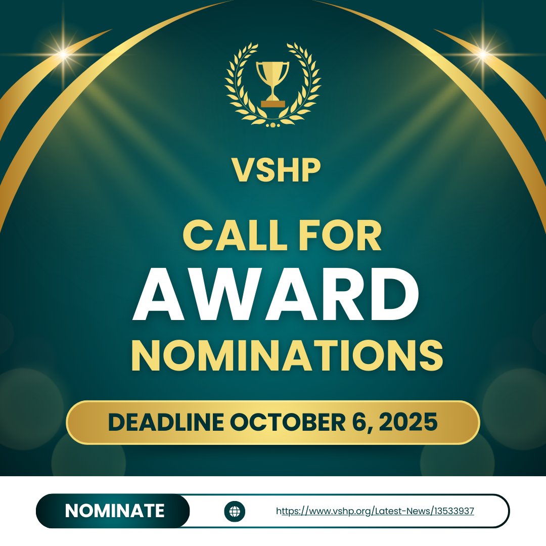 VSHP Call for Award Nomnations
vshp.org/Latest-News/13…