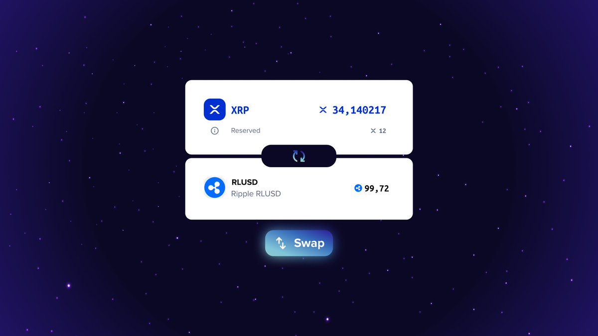 XamanWallet's tweet image. Have you tried the &quot;Swap&quot; button in Xaman yet? 🔄

It’s the most seamless way to use XRPL’s DEX &amp;amp; AMM, pathfinding, autobridging, and fast settlement, all without leaving your wallet interface.

Simple. Secure. On-ledger.

And most importantly, self-custodial.