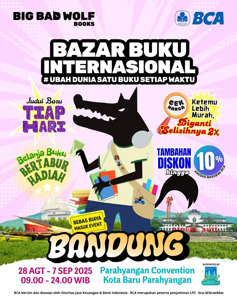BBW BANDUNG IS COMING! ❤️‍🔥

Ini saatnya buat belanja buku import dengan harga terjangkau di event <a href="/bbwbooks_id/">Big Bad Wolf Indonesia</a> ✨️

Nabreads Bookshop akan open jastip dari 28 Agustus - 7 September  🥳

We accept all genre from fiction, non fiction &amp; children!

Join group: chat.whatsapp.com/Hus4hiiLXRr5Gi…
