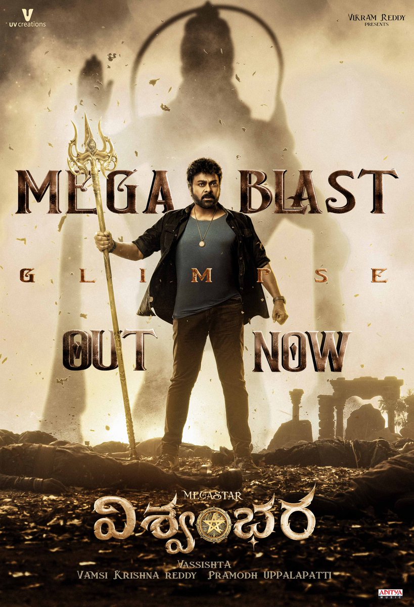 Chiranjeevi Konidela (@kchirutweets) on Twitter photo Here we go with the #MegaBlastGlimpse from #Vishwambhara
youtu.be/WPWNt8qhx94
In cinemas Summer 2026.
<a href="/trishtrashers/">Trish</a> <a href="/DirVassishta/">Vassishta</a> <a href="/mmkeeravaani/">mmkeeravaani</a> <a href="/AshikaRanganath/">Ashika Ranganath</a> <a href="/kapoorkkunal/">Kunal Kapoor</a> <a href="/NaiduChota/">CHOTA K NAIDU</a> <a href="/UV_Creations/">UV Creations</a> <a href="/TheVishwambhara/">Vishwambhara</a> <a href="/adityamusic/">Aditya Music</a> Here we go with the #MegaBlastGlimpse from #Vishwambhara
youtu.be/WPWNt8qhx94
In cinemas Summer 2026.
<a href="/trishtrashers/">Trish</a> <a href="/DirVassishta/">Vassishta</a> <a href="/mmkeeravaani/">mmkeeravaani</a> <a href="/AshikaRanganath/">Ashika Ranganath</a> <a href="/kapoorkkunal/">Kunal Kapoor</a> <a href="/NaiduChota/">CHOTA K NAIDU</a> <a href="/UV_Creations/">UV Creations</a> <a href="/TheVishwambhara/">Vishwambhara</a> <a href="/adityamusic/">Aditya Music</a>