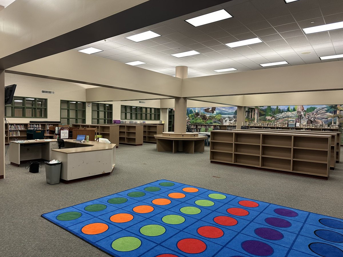ese_library's tweet image. The school year started with library renovations: new floor, new shelves (movable with magnetic white boards on the back 😍), new desk, new Chromebook cart, and a Newline Panel. ❤️ #ESEsoar