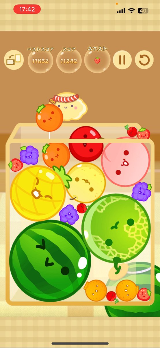 MiHv0f's tweet photo. 昨日スマホ版初3連した！！！
#スイカゲーム https://t.co/EQyb2Kt2gN