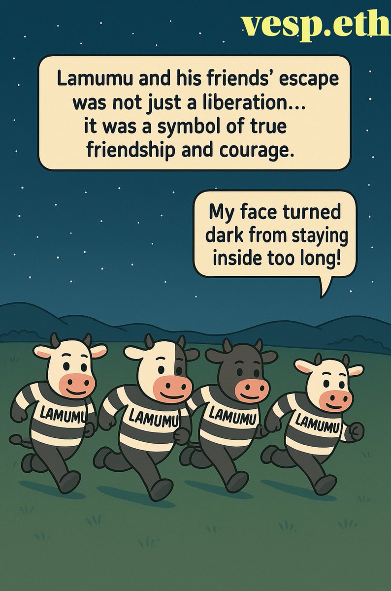 ben efsaneyim (@vespuchi07) on Twitter photo LAMUMU – Escape Plan 🐮
<a href="/lamumudotxyz/">Lamumudotxyz</a> <a href="/commondotxyz/">Common</a>
<a href="/dillchen/">dillon (🐮,🌝)</a> <a href="/RhysFH/">Rhys</a> <a href="/0xmullet/">0xmullet</a>
In a dark cell, between cold stone walls, four cows sat silently. They wore black and white prison uniforms. The most determined of them, their leader, Lamumu, turned his gaze to his LAMUMU – Escape Plan 🐮
<a href="/lamumudotxyz/">Lamumudotxyz</a> <a href="/commondotxyz/">Common</a>
<a href="/dillchen/">dillon (🐮,🌝)</a> <a href="/RhysFH/">Rhys</a> <a href="/0xmullet/">0xmullet</a>
In a dark cell, between cold stone walls, four cows sat silently. They wore black and white prison uniforms. The most determined of them, their leader, Lamumu, turned his gaze to his