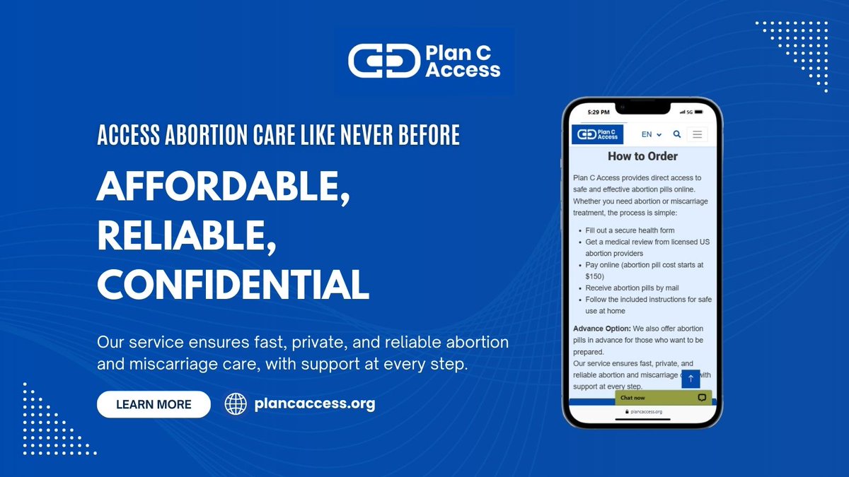 pillaccess's tweet image. With Plan C Access, you get fast, private, and reliable abortion &amp;amp; miscarriage care—with support at every step. 💙

Learn more: plancaccess.org

#PlanCAccess #AbortionCare #ReproductiveHealth #plancpills #abortionpills #abortionrights #womenshealth