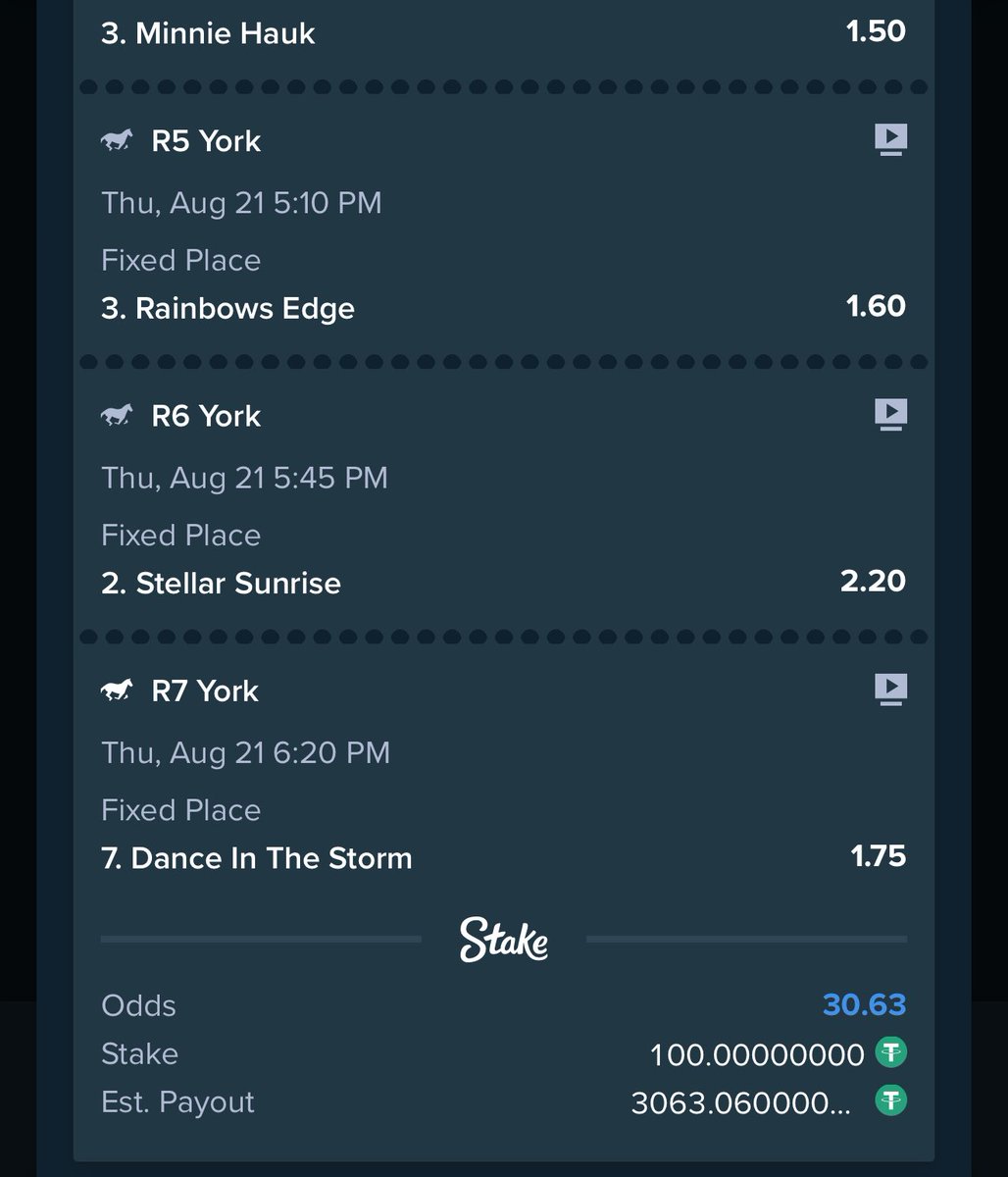 There’s a $40k raffle you can get into right now when you place a horse racing bet on York 

Simply bet on any race and you could
be a winner, you earn one raffle for every $10 wagered. 

Here’s my horse racing 🏇 bet selection 

31 odds stake.com/sports/home?be…

Play on Stake via