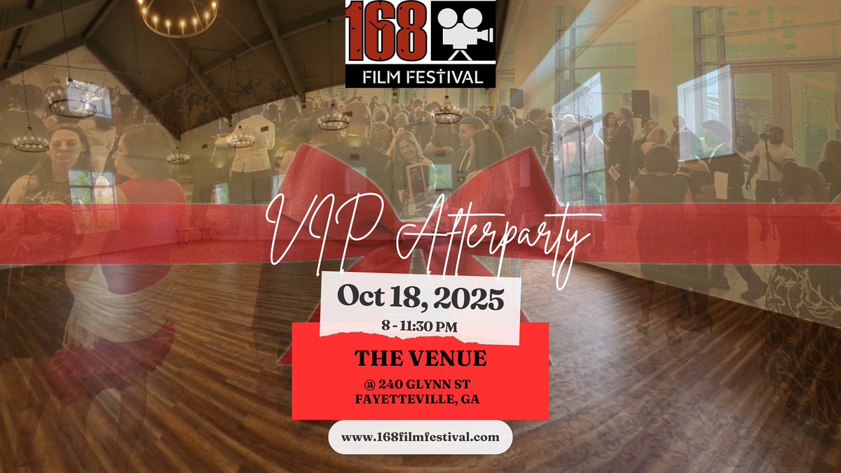 168filmproject's tweet image. ✨ VIP Afterparty at the #168FilmFestival ✨

🎬 After the screenings end, the celebration begins - great food, music, and memories with filmmakers, industry leaders and special guests.
🔗 168FilmFestival.com

 #VIPAfterparty #FaithFilm #ATLFilm #RedCarpetEvent #AtlantaEvents