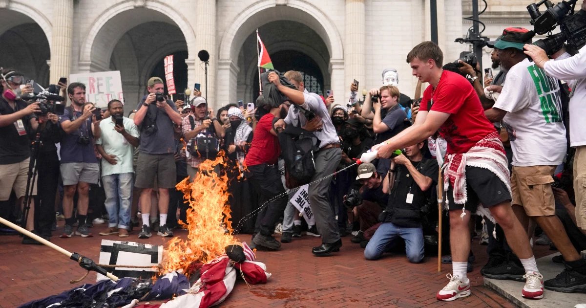 What should be the punishment for burning an American Flag?