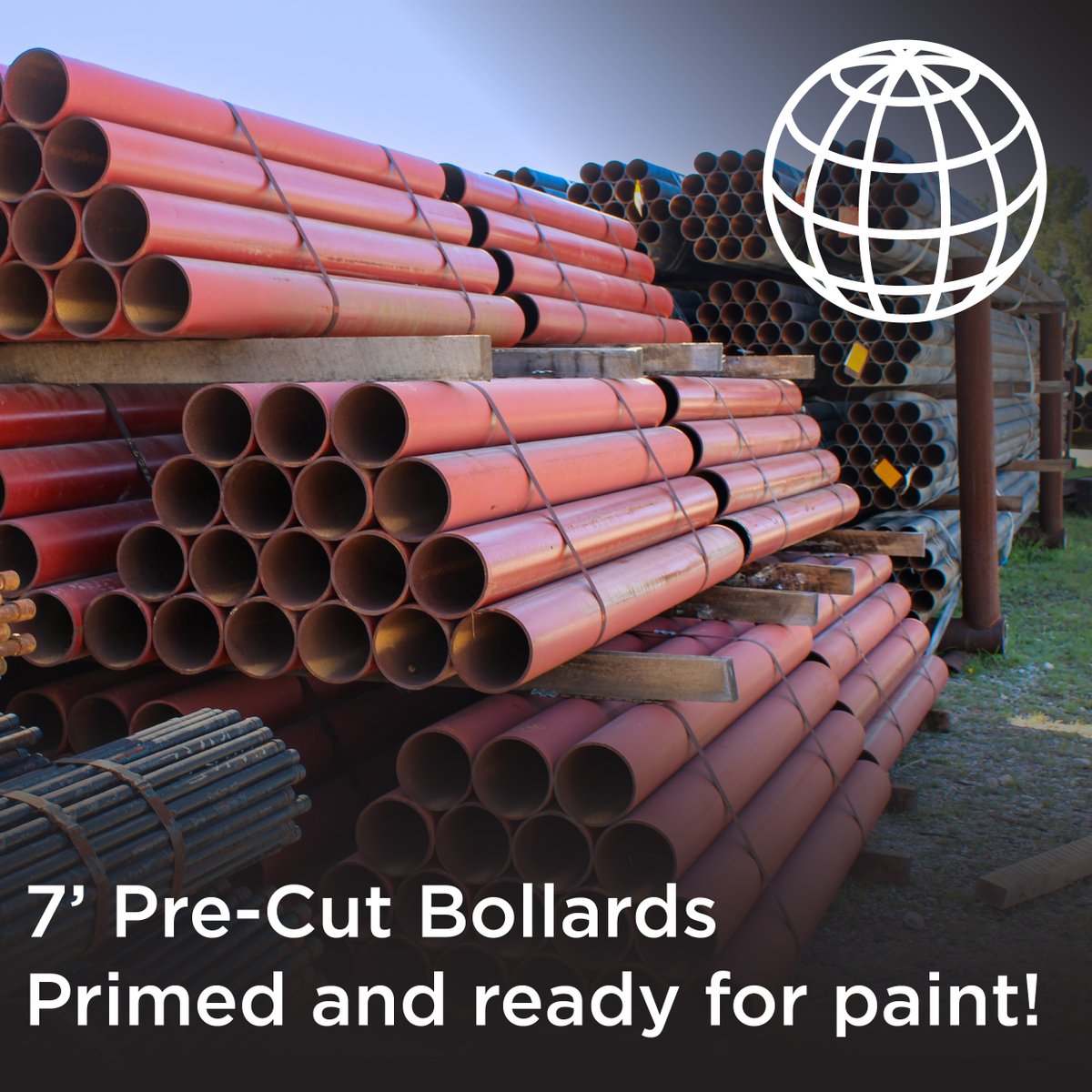 Need bollards for your project? We got 'em! Need caps for those bollards? We got 'em! Call us at (405) 478-4500 to get 'em for your project!

#InternationalPipe #Bollards #SteelPipe #PipeYard