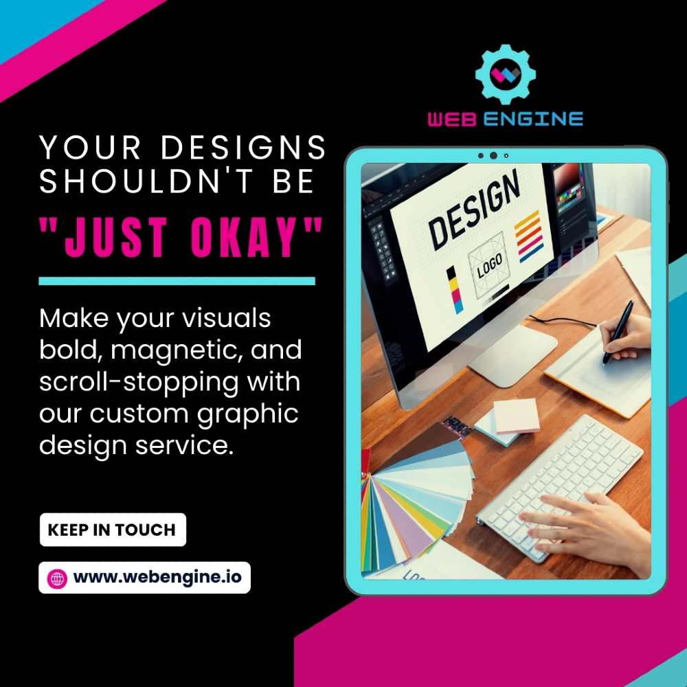 WebEngn's tweet image. Your designs shouldn&apos;t be &quot;just okay.&quot; 🙄 Make your visuals bold, magnetic, and scroll-stopping with our custom graphic design service.

🎨 Let’s make heads turn.
👉 webengine.io

#DesignThatWows #ScrollStopper #BrandLookUpgrade