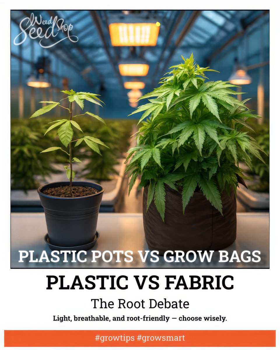 weedseedshop's tweet image. Grow bags 🌱 or plastic pots 🪴 — which side are you on?
 
One gives roots more air &amp;amp; drainage, the other lasts longer but can stress plants.

Full breakdown here 👉 weedseedshop.com/en/blog/grow-b…

#growsmart
#growingtips