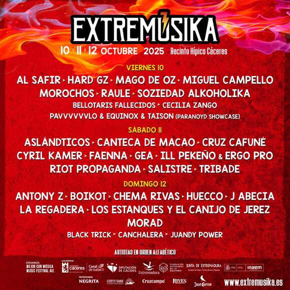 Hablamos del festival Extremúsika que cierra su cartel con grandes nombres como Los Estanques o Canijo de Jerez absolutealternativemusic.blogspot.com/2025/08/cartel…