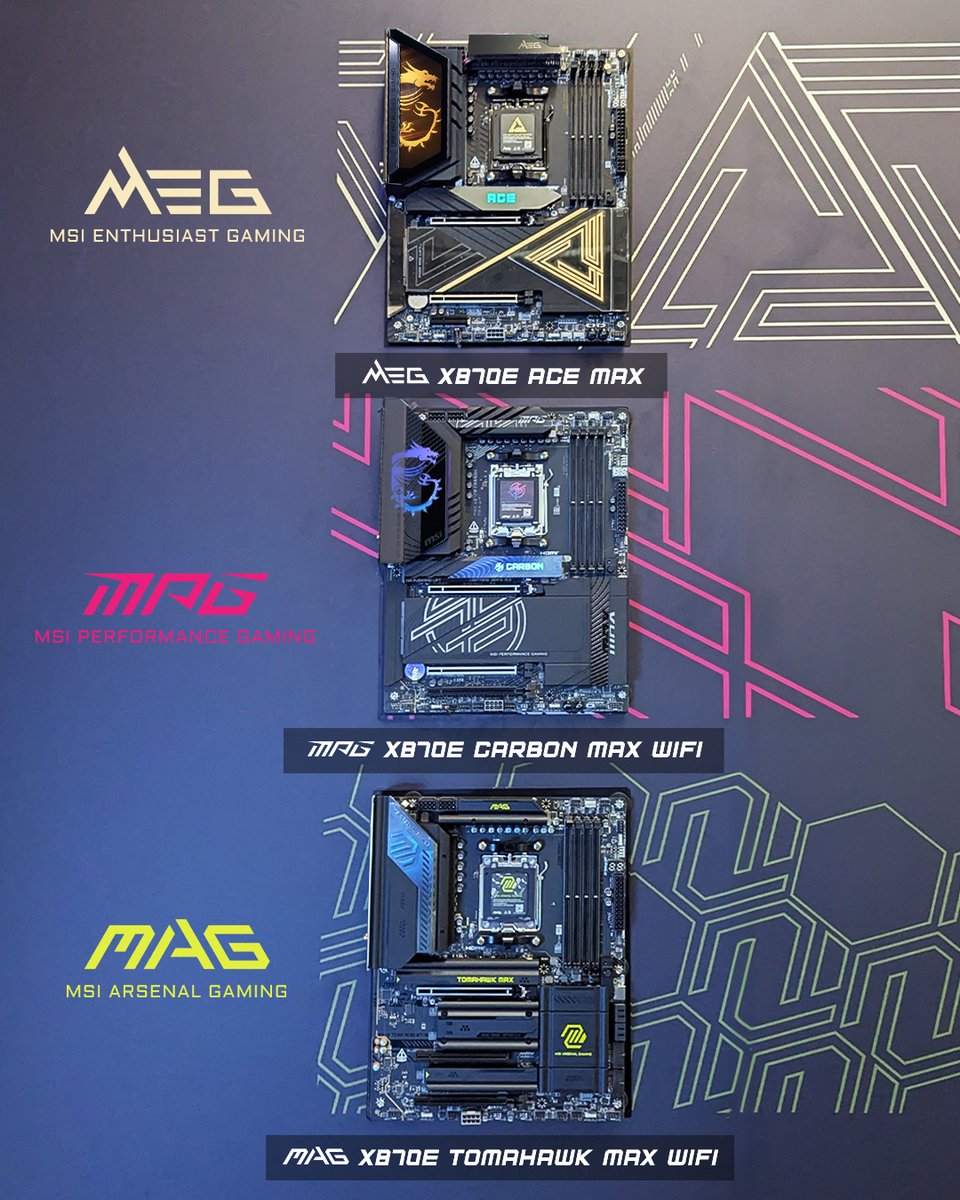 msifrance's tweet photo. Elle va MAX ton setup !🚀
La nouvelle série MSI AMD X870E MAX est conçue pour ceux qui exigent puissance, vitesse et contrôle total !
Cette carte mère repousse toutes les limites ! #IntoTheFuture #X870EMAX https://t.co/nuroqG4ReM