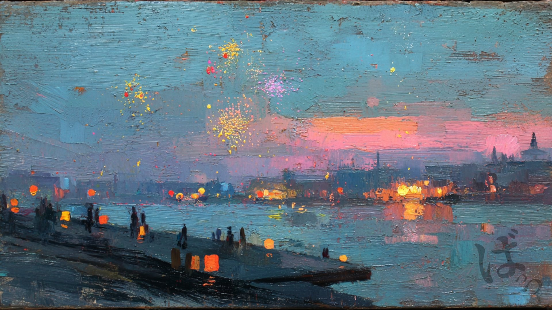 油絵　美しいパーク 大歳克衛（おおとしかつえ）「シャルトル風景」 油絵 額縁外寸