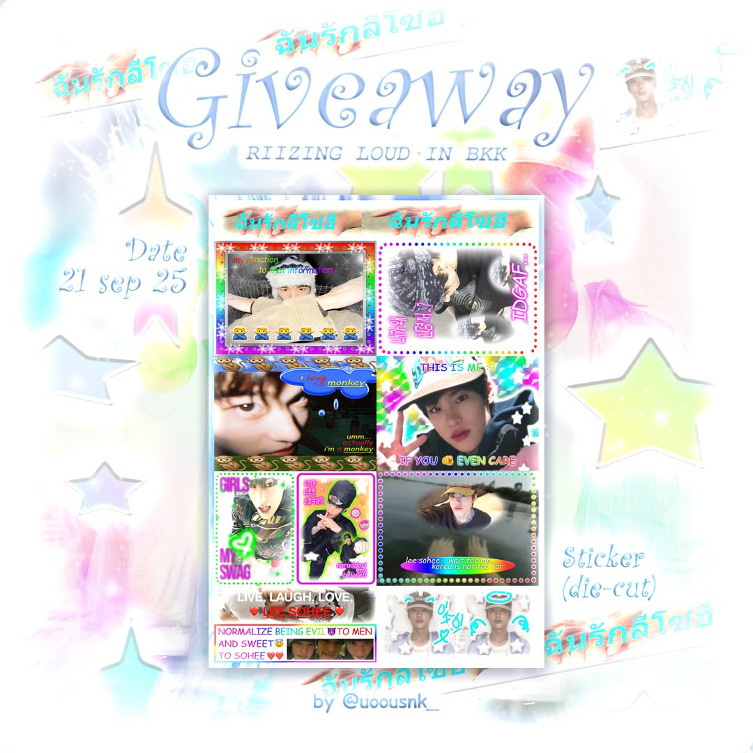 . . .❤︎ pls kindly rt ❤︎. . .

giveaway for #RIIZINGLOUDinBKK 
ddori sticker die-cut 20 ea

date: 21 sep 2025 time: tba
@ impact arena . . .💬❤︎

#RIIZINGLOUDinBKK #RIIZINGLOUD_IN_BANGKOK