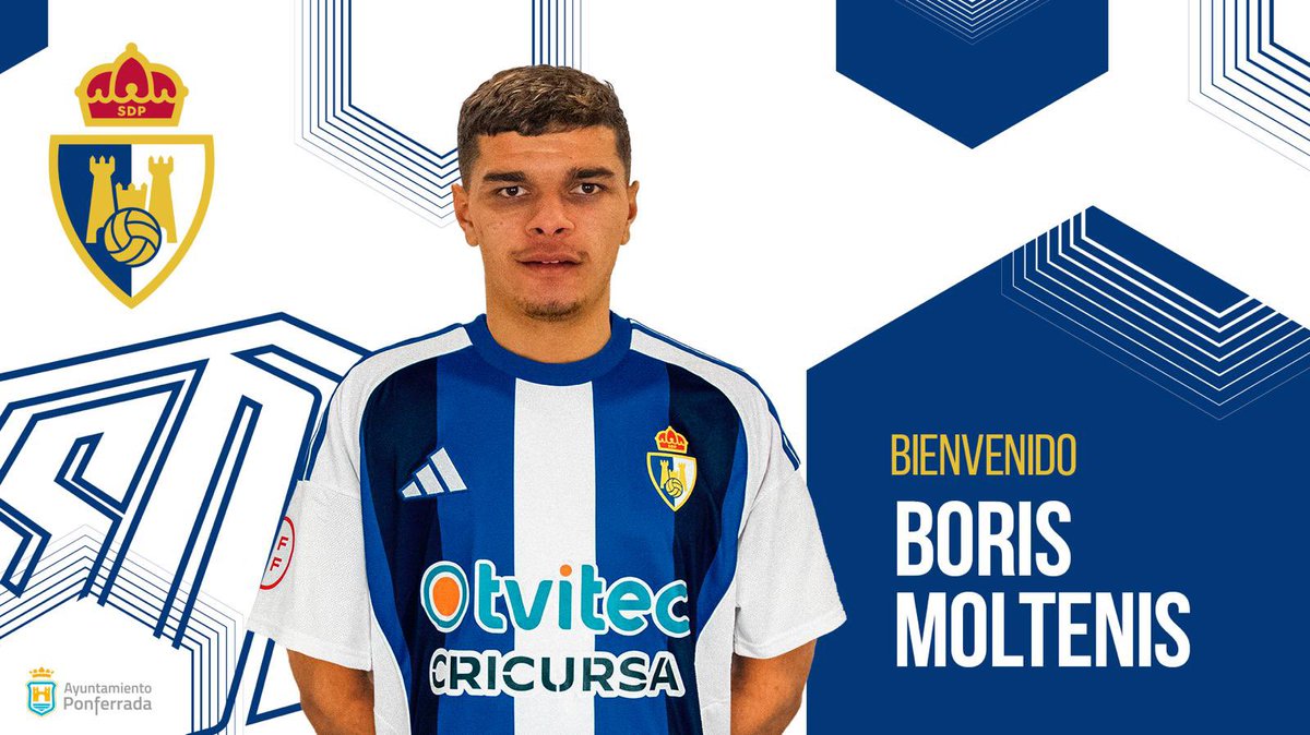 SDP_1922's tweet photo. OFICIAL- La SD Ponferradina suma a su plantilla al defensa Boris Moltenis. ¡Bienvenido al Bierzo!
👉 https://t.co/CX6Tmu4GMp
#Adelanteyarriba
#SomosDeportiva https://t.co/vd0xsVKtJX