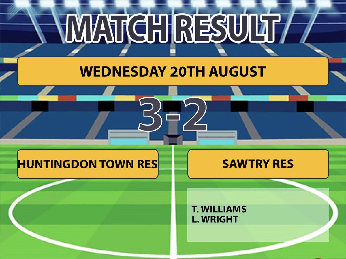 SawtryFC's tweet photo. 🔥Results - 20 Aug🔥

💛⚽️💙

Firsts:

Away v Chatteris Town

FT: 1-1 😐

Goals: H. Bream ⚽️

Reserves:

Away v Huntingdon Town Res

FT: 3-2 😌

Goals: T. Williams ⚽️, L. Wright ⚽️

MoM: Dan Seaman 💪👏

@PDFLUK https://t.co/bueKBx23K7