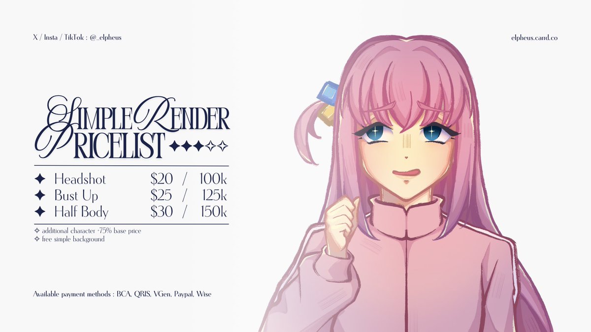 ✦ Open Commission ✦
[Likes &amp; RTs are appreciated]

Hello, this is <a href="/_elpheus/">Reiiiii</a> 🩵
I’m happy to announce that my commissions are now open for local (ID) and international ✨

✧ If you’re interested, feel free to DM me ✧

Tags: #OpenCommission #CommissionOpen #VGenOpen #VGenComm