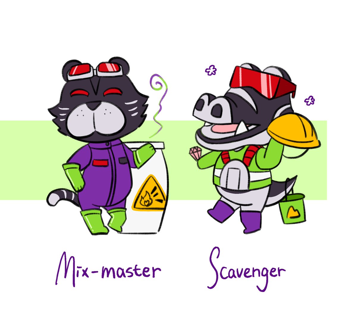 #Constructicons in Animal Crossing, now with complete crew. 
Work safely guys! 💚💜