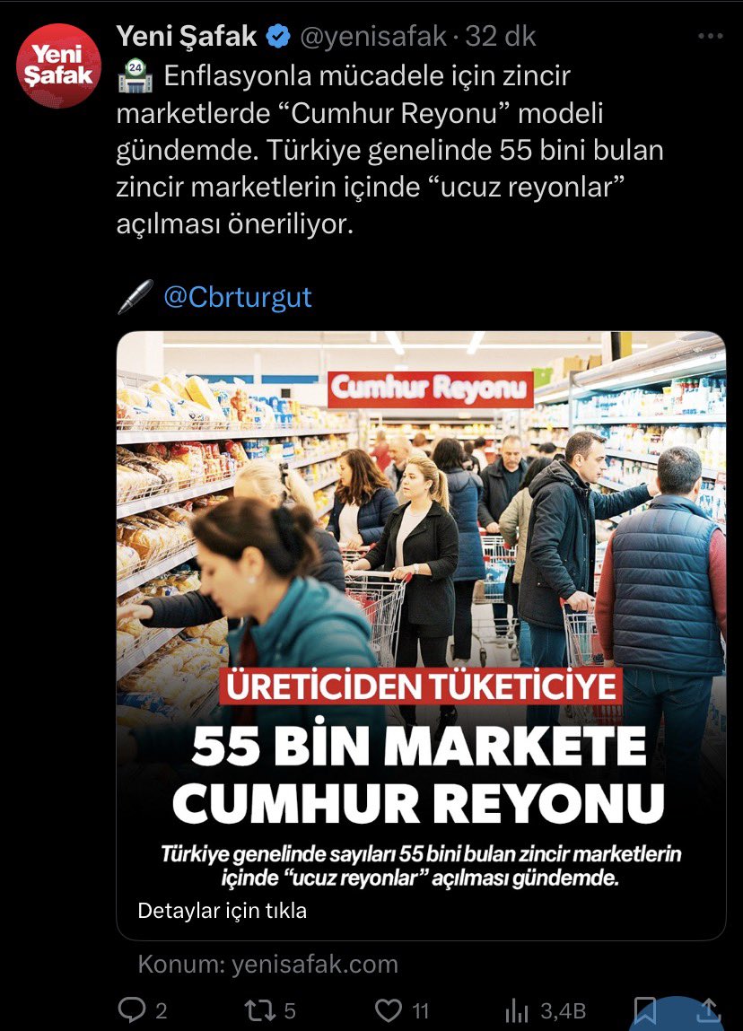 Bir gazete dediği cumhurbaşkanlığına çok yakın gazete