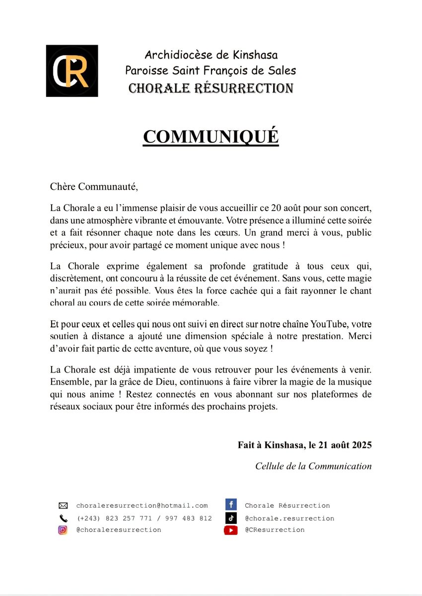 Chorale Résurrection (@chresurrection) on Twitter photo 