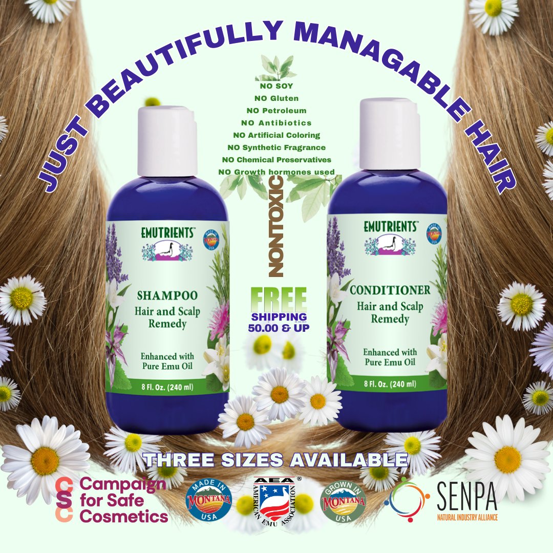 RanchEmu's tweet image. #Rosemary #EssentialOil in our #toxicfree #Shampoo &amp;amp; #Conditioner #Hair &amp;amp; #Scalp Remedy is used by Indigenous cultures for ailments; it prevents hair loss! 80+ reviews!

Shampoo: montanaemuranch.com/emutrients-hai…

Conditioner: montanaemuranch.com/emutrients-hai…

#montanaemuranch #emutrients #emuoil