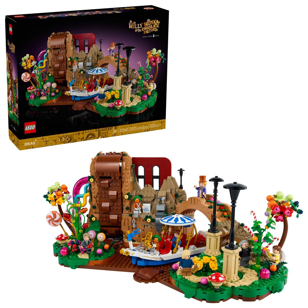 Wario64's tweet photo. LEGO Ideas - Willy Wonka &amp; the Chocolate Factory releases Sept 18th on LEGO Store ($219.99) https://t.co/qPRhRYw0Nl https://t.co/TyBaKmbR45