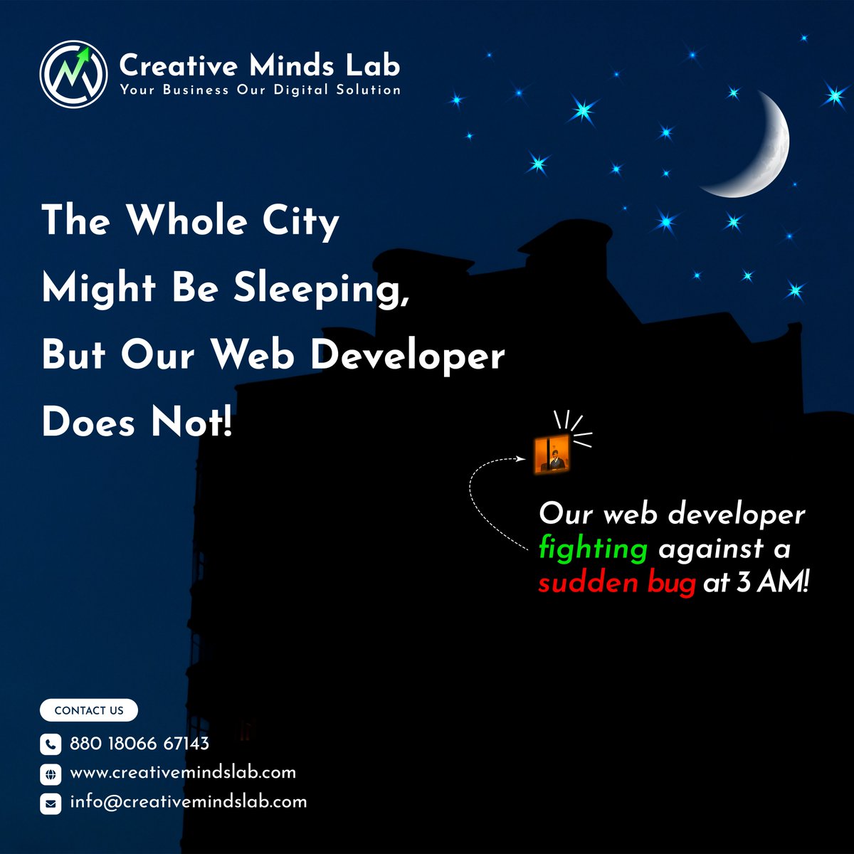 LabMinds55733's tweet photo. Bug showed up? No worries, our dev’s got it handled, even at 3AM!
Ready to start your project? Let’s chat and make it happen!
.
.
.
.
.
#WebDevelopment #WebDesign #BusinessGrowth #TechSolutions #DigitalSuccess #StartupSupport #BuildWithUs #YourProjectOurPriority
#creativemindslab https://t.co/RIyXCSI8Us