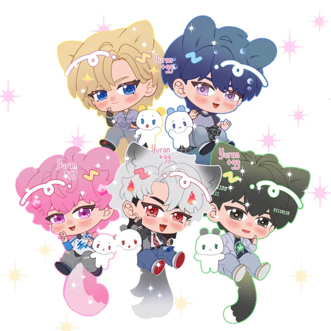 Pixel boys - PLAVE is donee yeayy Will be available for #CF21 #Comifuro21 It's wiggling tail charm,, you can spin/dangling the tails ><