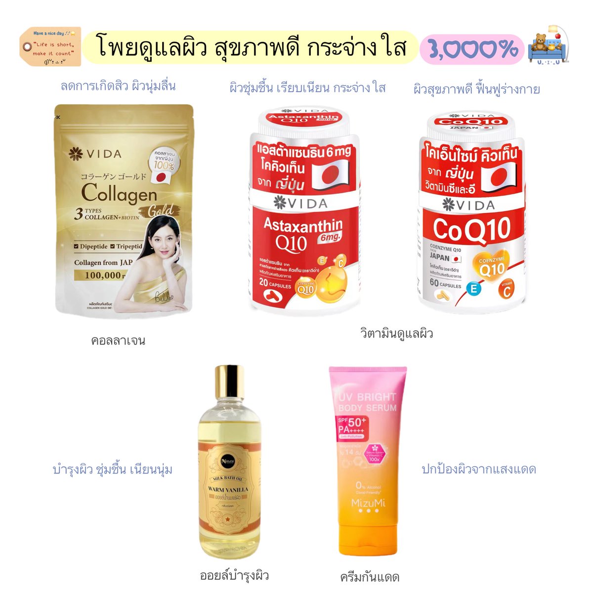 แปะโพยดูแลผิว สุขภาพดี กระจ่างใส 3,000% ดูแลก่อน สุขภาพผิวดีก่อน ᐢ⸝⸝•⩊•⸝⸝ᐡ  ซื้อซ้ำ ใช้ซ้ำ กินมาตลอดดดด พอผิวสุขภาพดี ดูแลยังไงก็ดีขึ้น