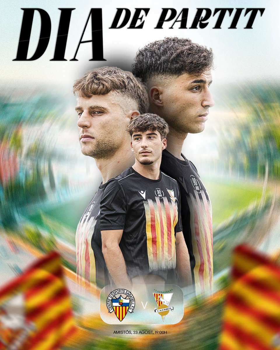 𝐂𝐨𝐦𝐞𝐧𝐜̧𝐚 𝐮𝐧 𝐛𝐨𝐧𝐢𝐜 𝐯𝐢𝐚𝐭𝐠𝐞🔜🤍

👉🏻 Primer test de pretemporada del Primer Equip. S’enfrontarà al Juvenil A del CE Sabadell (Divisió d’Honor).

🤝 Partit amistós
🆚 @futbaseces 
📆 Dissabte 23/08
🏟️ CEM Olímpia
🕒 19:00h
🎟️ Entrada gratuïta

#VaParetsVa #1cat1