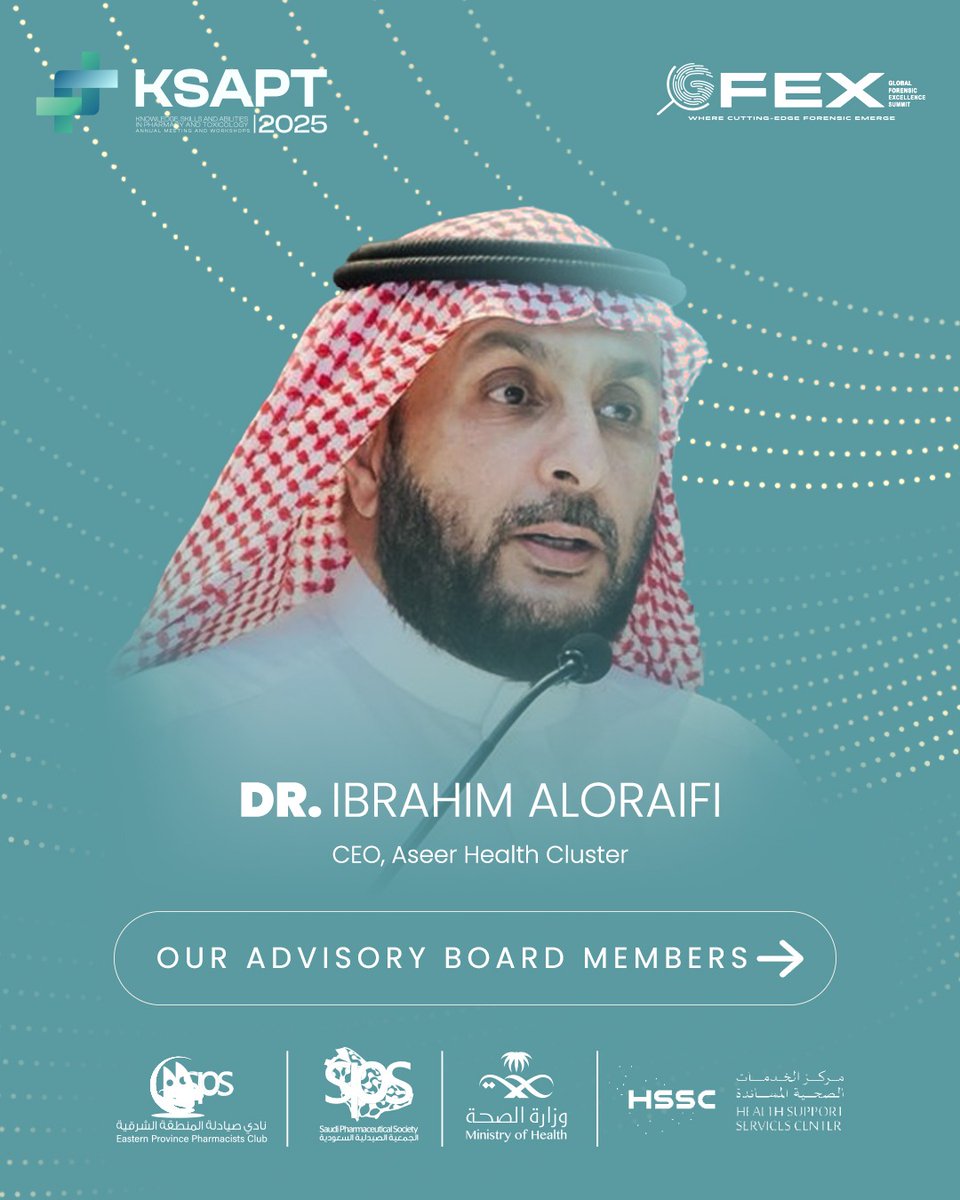 Introducing Dr. <a href="/IbrahimAloraifi/">Ibrahim Aloraifi</a>, #KSAPT2025 Advisory Board Member!
His insights drive innovation in healthcare solutions.

Don’t miss his contributions in Riyadh!

linkedin.com/in/ibrahim-alo…

#KSAPTteam #KSAPT2025 #ScienceLeaders