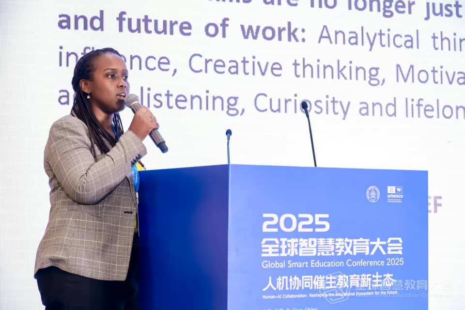 RwandaPolytec's tweet image. At the #GlobalSmartEducation Conference 2025 in China, VC @SylvieMucyo spotlighted how @RwandaPolytec intentional course design uses AI to foster creativity, autonomy, problem-solving and lifelong learning. 
The results?
🎓RP is building future-ready talent through innovation
