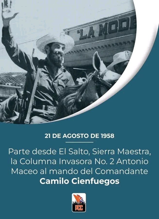 Colina_CTCuba's tweet photo. 🇨🇺Un día como hoy comenzó una de las más gloriosas páginas de nuestra historia: la invasión de oriente a occidente que nos trajo la victoria de enero, con la partida desde la Sierra de la primera columna comandada por Camilo. 

#CubaViveEnSuHistoria https://t.co/GGRSzhktir