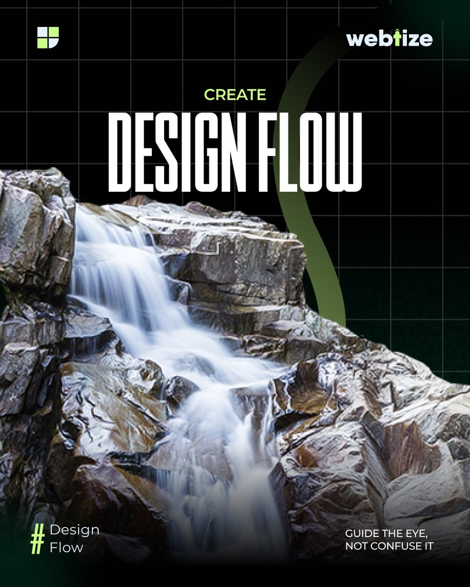 WebtizeCo's tweet image. 🎨 Good design looks nice. Great design flows.
👉 If eyes don’t know where to go, they scroll.
✅ Flow = strategy:
✔ Guide attention
✔ Tell a story
✔ Boost engagement
📌 Every headline, image &amp;amp; button should lead to the next action.
#DesignFlow #Webtize