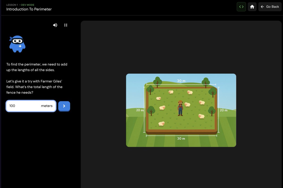 Finally, finished the first lesson of the AI tutor for Math which I am building.

You can try it out from the link in bio.
