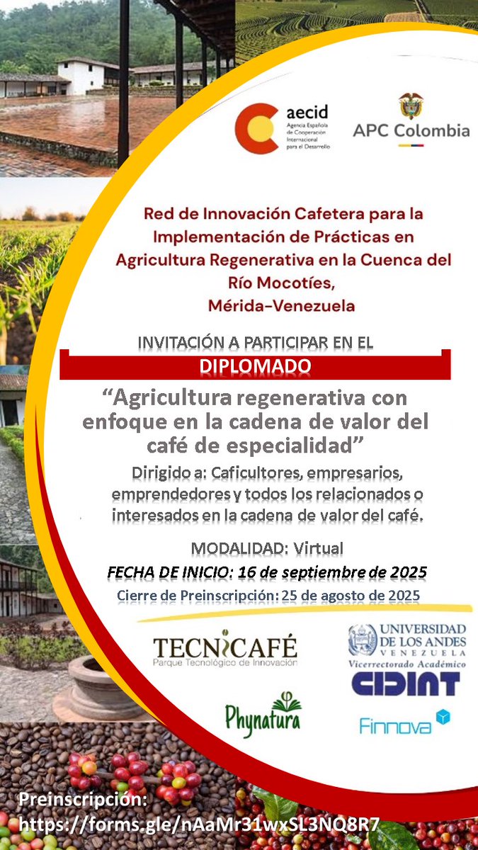 Los interesados deben llenar el Formulario de Preinscripción:
forms.gle/nAaMr31wxSL3NQ…

Cierre del proceso de preinscripción: 
25 de agosto de 2025