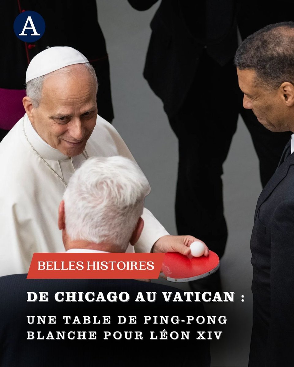 AleteiaFR's tweet photo. Lors de l’audience du 20 août, le pape Léon XIV a reçu une table de ping-pong blanche offerte par l’Américain Robert Blackwell Jr., PDG de Killerspin.
👉🏼Lire l'article :
https://t.co/k6R6PcWClJ
#Vatican #LéonXIV #PingPong #Killerspin #UnPlugNPlay #Sport #Foi #Chicago https://t.co/t0vgkCOZNl