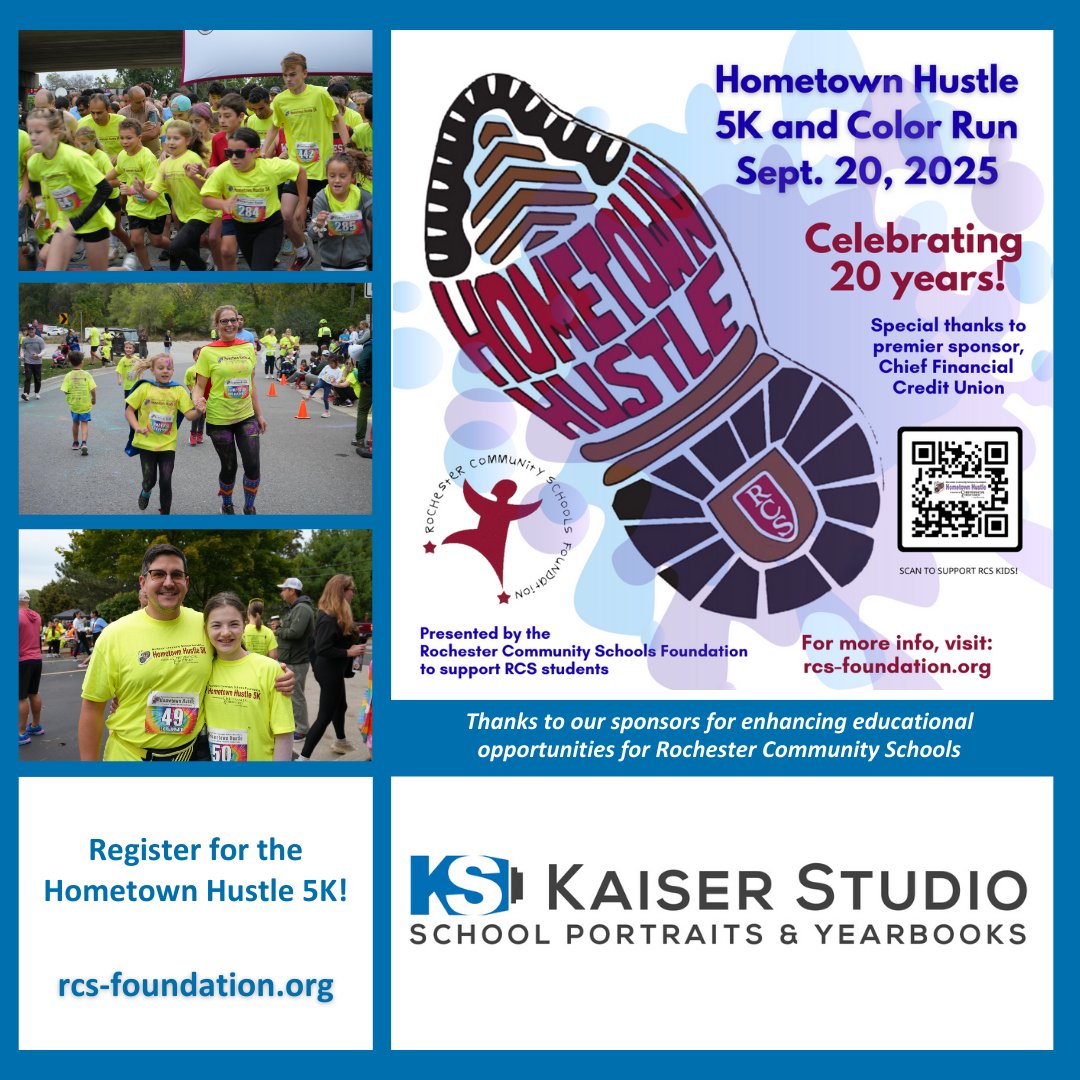 RCS Foundation (@rcsfoundation2) on Twitter photo Have a fun time with your friends and earn money for your school at the Hometown Hustle 5K and one-mile color run on Sept. 20. We appreciate <a href="/Kaiser_Studio_/">Kaiser Studio</a> for its generous sponsorship and investment in education. Register at: rcs-foundation.org/hometown-hustl…. #RCSFcares Have a fun time with your friends and earn money for your school at the Hometown Hustle 5K and one-mile color run on Sept. 20. We appreciate <a href="/Kaiser_Studio_/">Kaiser Studio</a> for its generous sponsorship and investment in education. Register at: rcs-foundation.org/hometown-hustl…. #RCSFcares