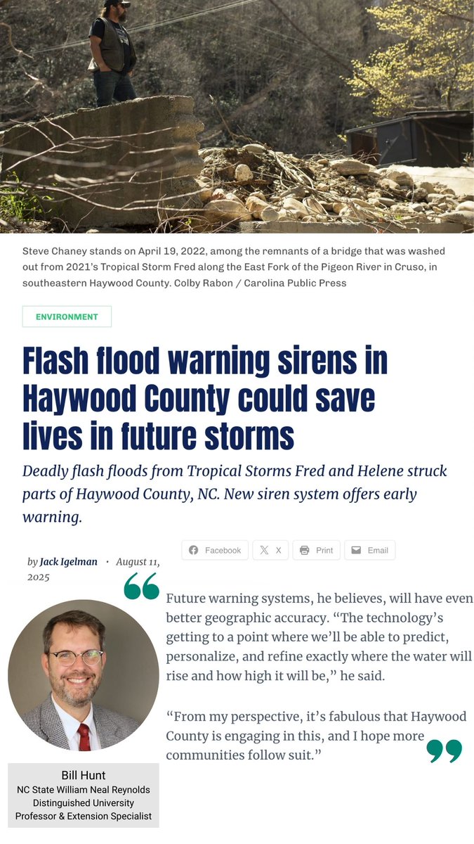 Check out this article where BAE's <a href="/Storm_Doc/">Bill Hunt</a> shares his thoughts on emerging flood warning siren systems!

carolinapublicpress.org/72100/flash-fl…