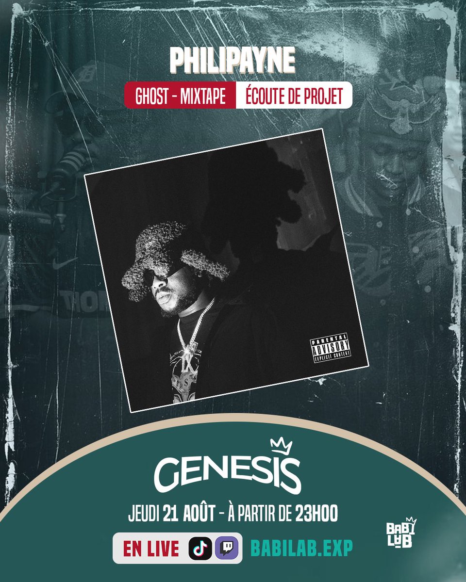 babilab_exp's tweet photo. Genesis démarre ce soir !
Pour notre 1ère séance d’écoute, on reçoit @Philipayne avec son projet Ghost. 👻🎶
📍 RDV à 23h pour une écoute exclusive en live.
🔗 Branchez-vous sur TikTok & Twitch (lien à venir).
#Genesis #Babilab https://t.co/n7DuQNNwi1