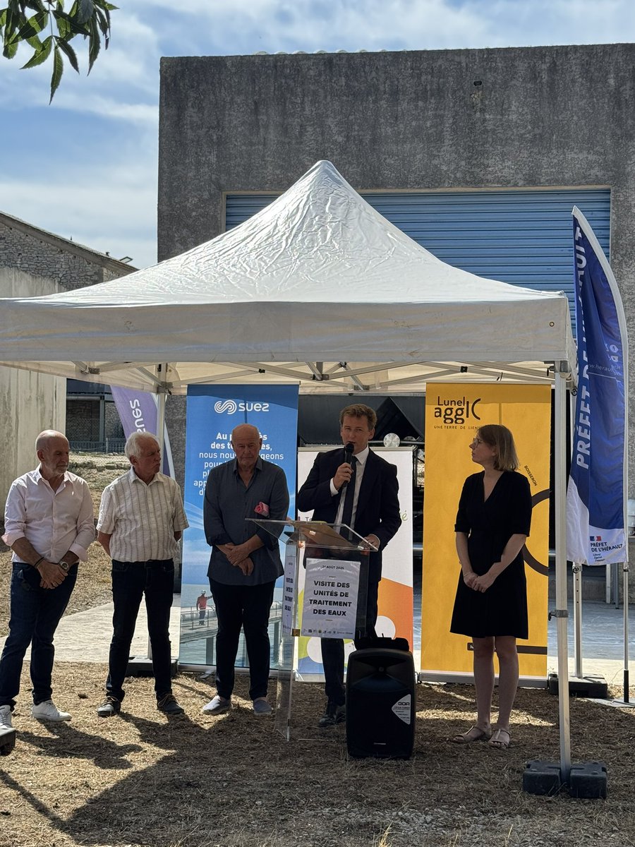 Prefet34's tweet image. J’étais ce matin à Lunel-Viel et Saint-Just aux côtés de la CA Lunel Agglo avec l’ARS Occitanie, les entreprises #Veolia et #Suez pour visiter les deux installations de traitement d’eau potable où nous avons présenté les actions menées pour face aux dépassements constatés dans